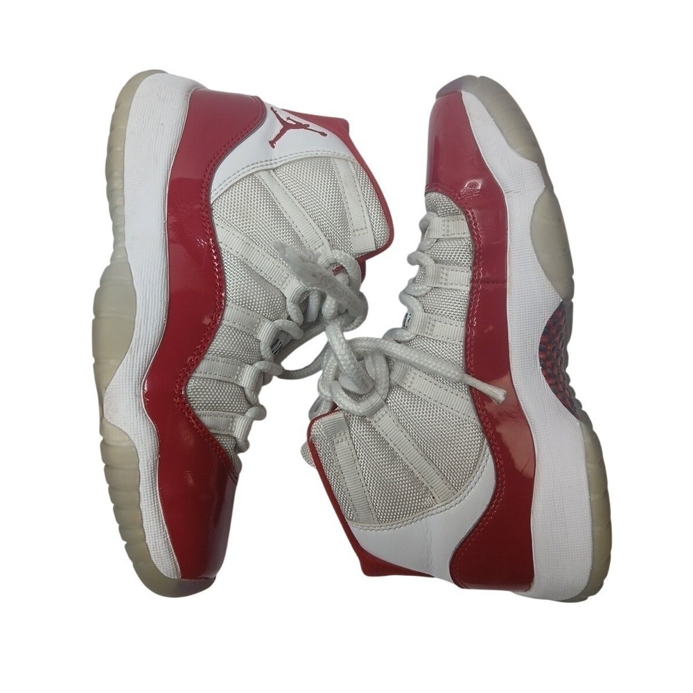 Jordan Air Jordan 11 Retro Cherry Kids 4Y White Red Patent Leather 378038-116 - Picture 3 of 11